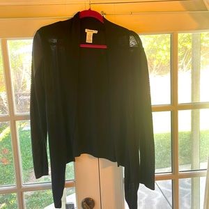 Neiman Marcus Open Shawl Collar Cardigan